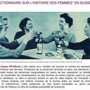 Dictionnaire sur l'Histoire des femmes en Suisse 